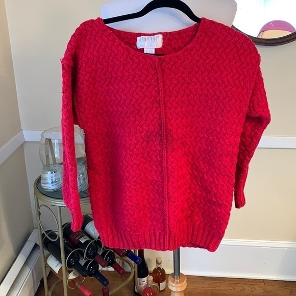 The Limited Hand Knit Sweater Red Medium in Ramie/Cotton EUC! Clean! Vintage. - Picture 1 of 6